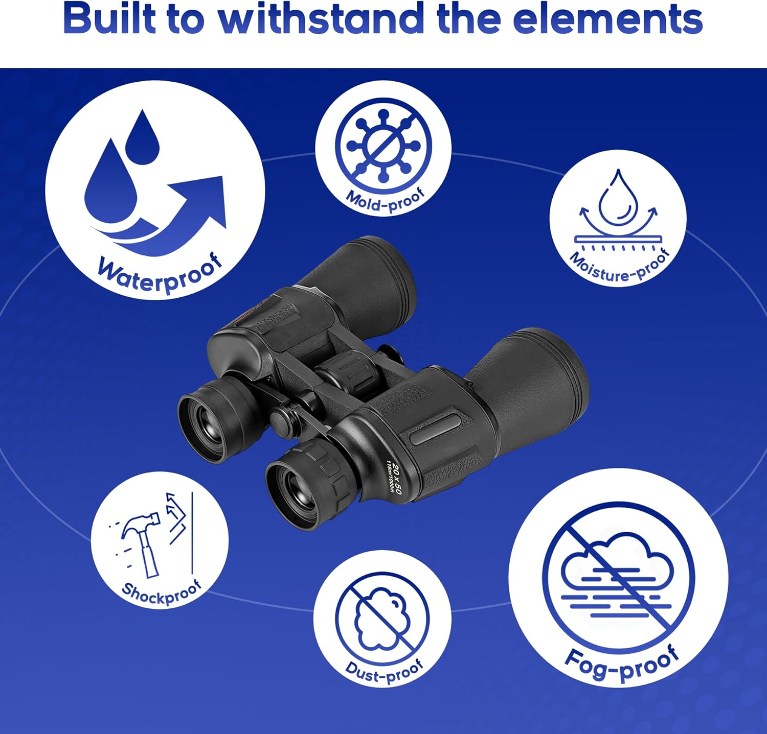 20x50 High Powered Adult Binoculars - HD Binoculars with BAK4 Prism & FMC Multilayer - Compact Binoculars for Hunting, Bird Watching, Sport Games, Concerts - Waterproof & Fogproof - Thunderb Store