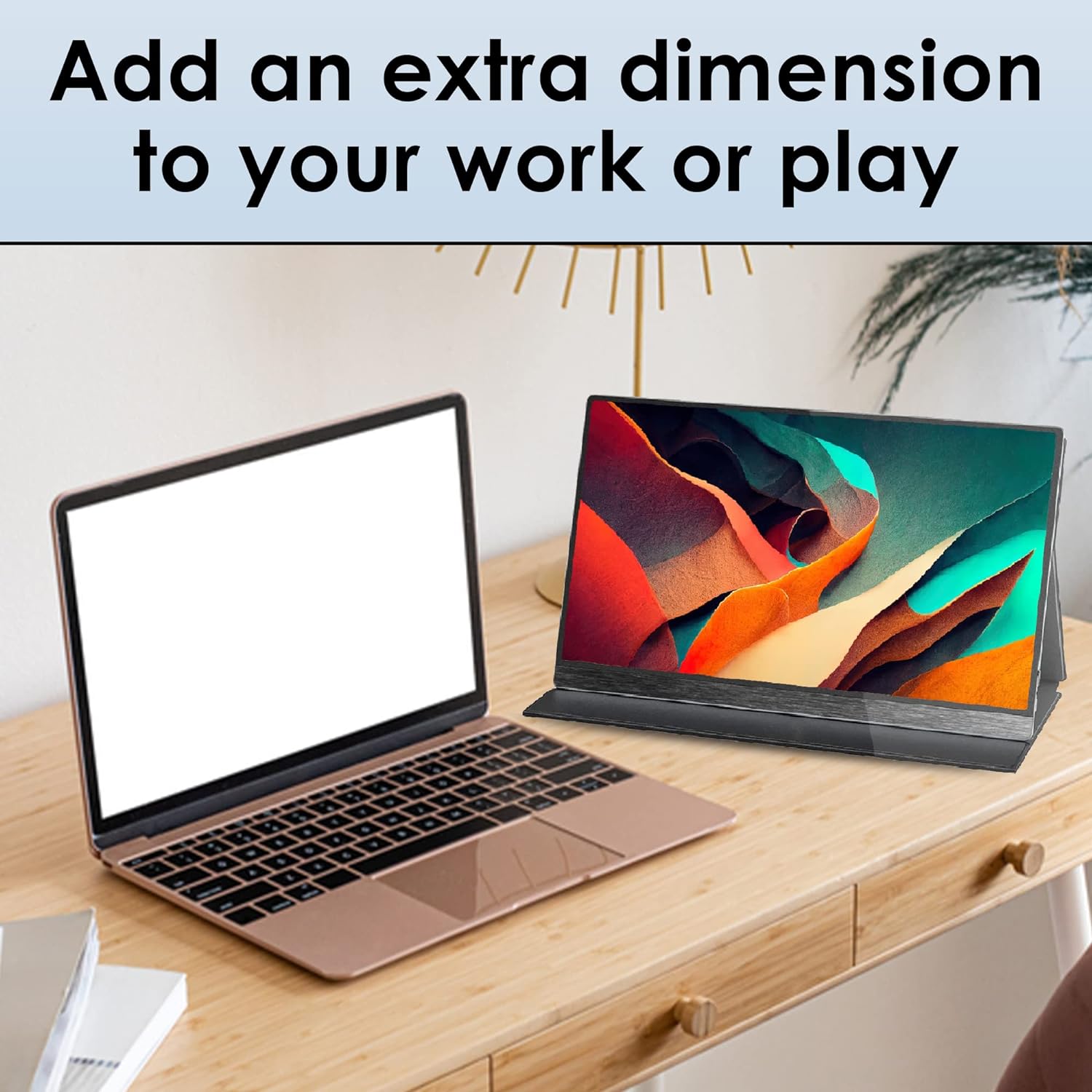 15.6" FHD Portable Monitor with HDMI, USB-C, Built-in Speaker, Protective Case - ThunderB Store