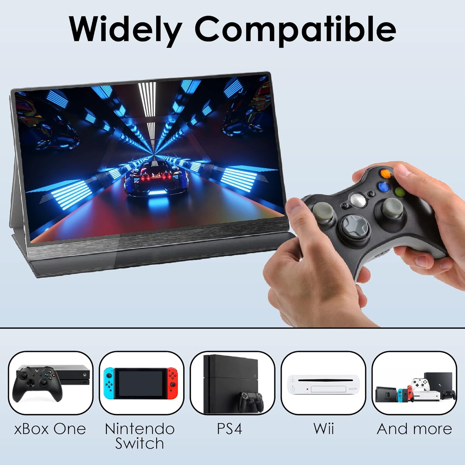 15.6" FHD Portable Monitor with HDMI, USB-C, Built-in Speaker, Protective Case - ThunderB