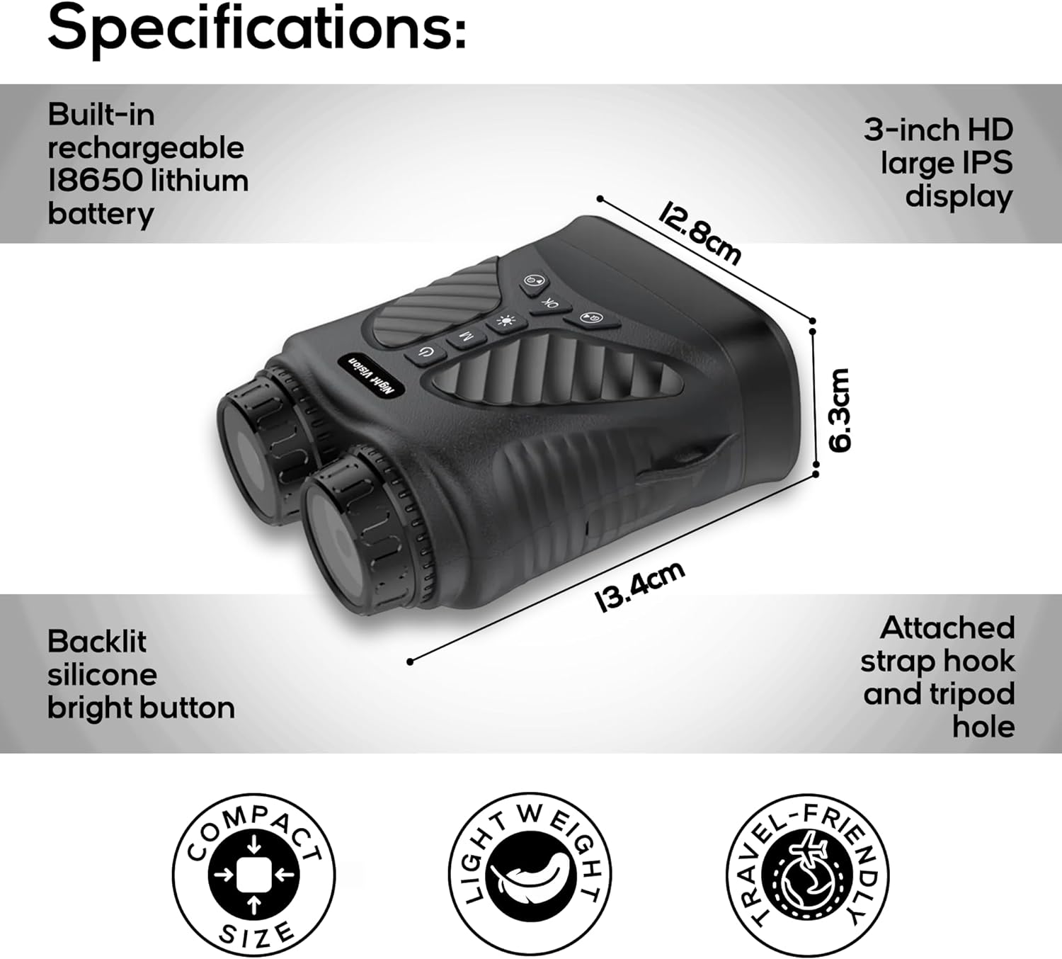 Night Vision Goggles - Powerful Digital Binoculars for Adult, Hunting, Bird Watching, Football Games, Stargazing, Camping, Concerts & Low Light Situation - Rechargeable & Large Viewing Screen - Thunerb Store