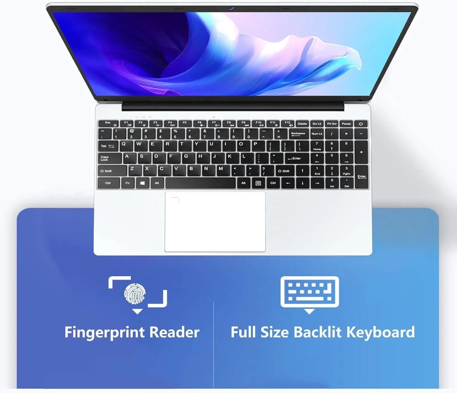 Thunderb E156S 15.6" Laptop - Intel Quad-Core, 8GB RAM, 512GB SSD, Win 11 Pro, Fingerprint, Backlit Keyboard, HDMI, Bluetooth, USB 3.0, HD Webcam, Superior Sound
