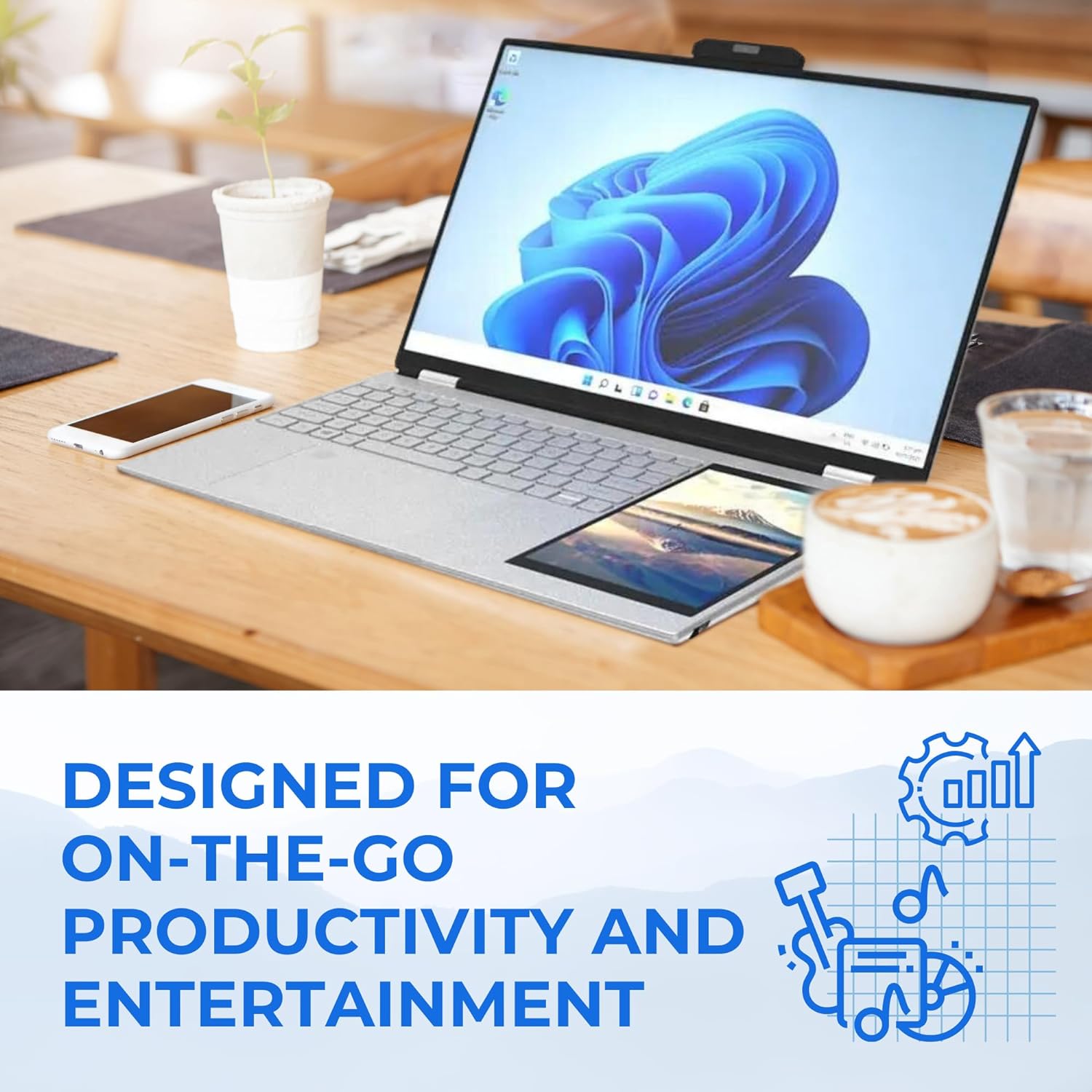 New - Laptop 15.6" Dual Screen 7" with Fast Quad Core Intel (2.90GHz) 16GB RAM - Thunderb Store