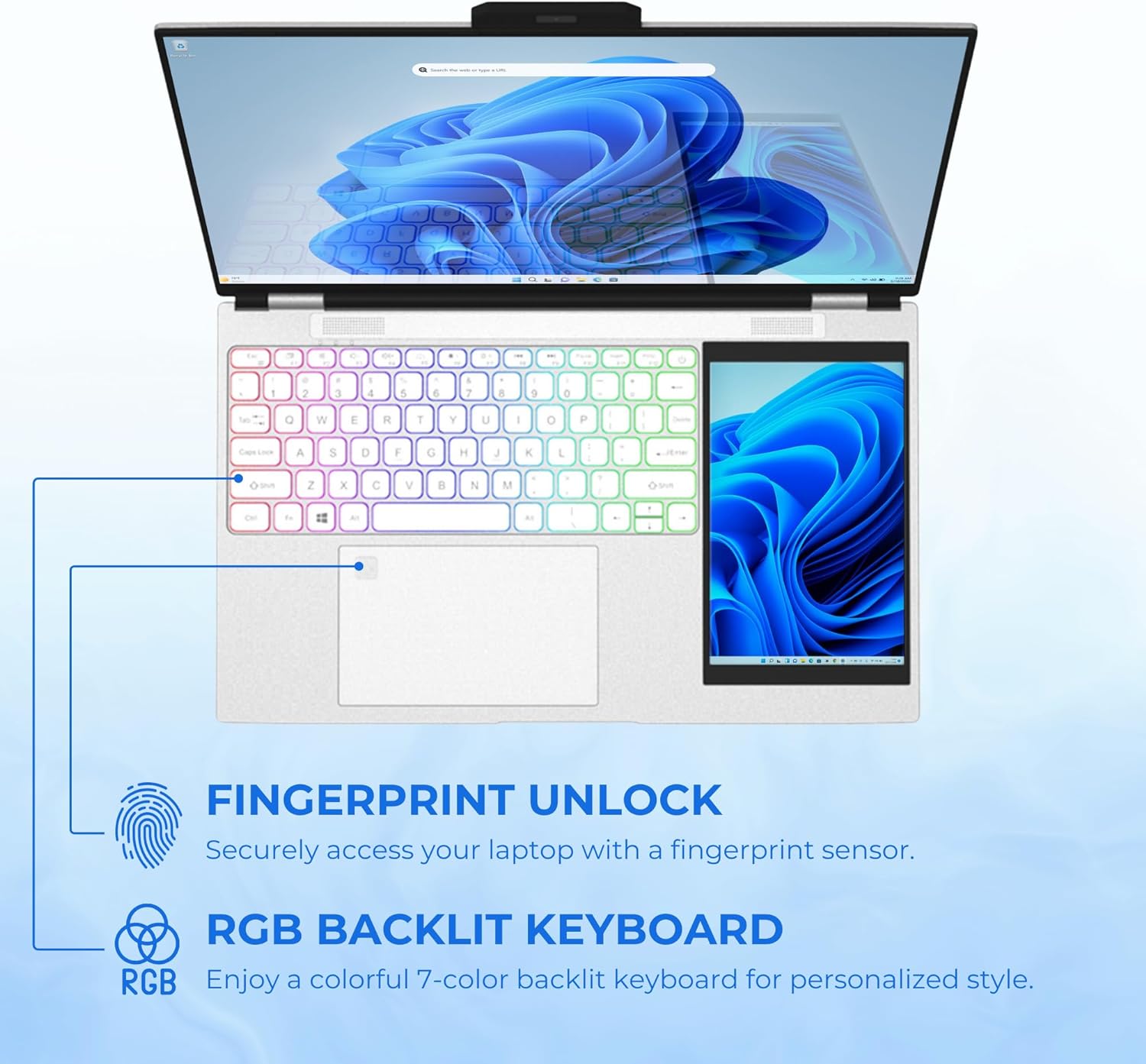 New - Laptop 15.6" Dual Screen 7" with Fast Quad Core Intel (2.90GHz) 16GB RAM - Thunderb Store