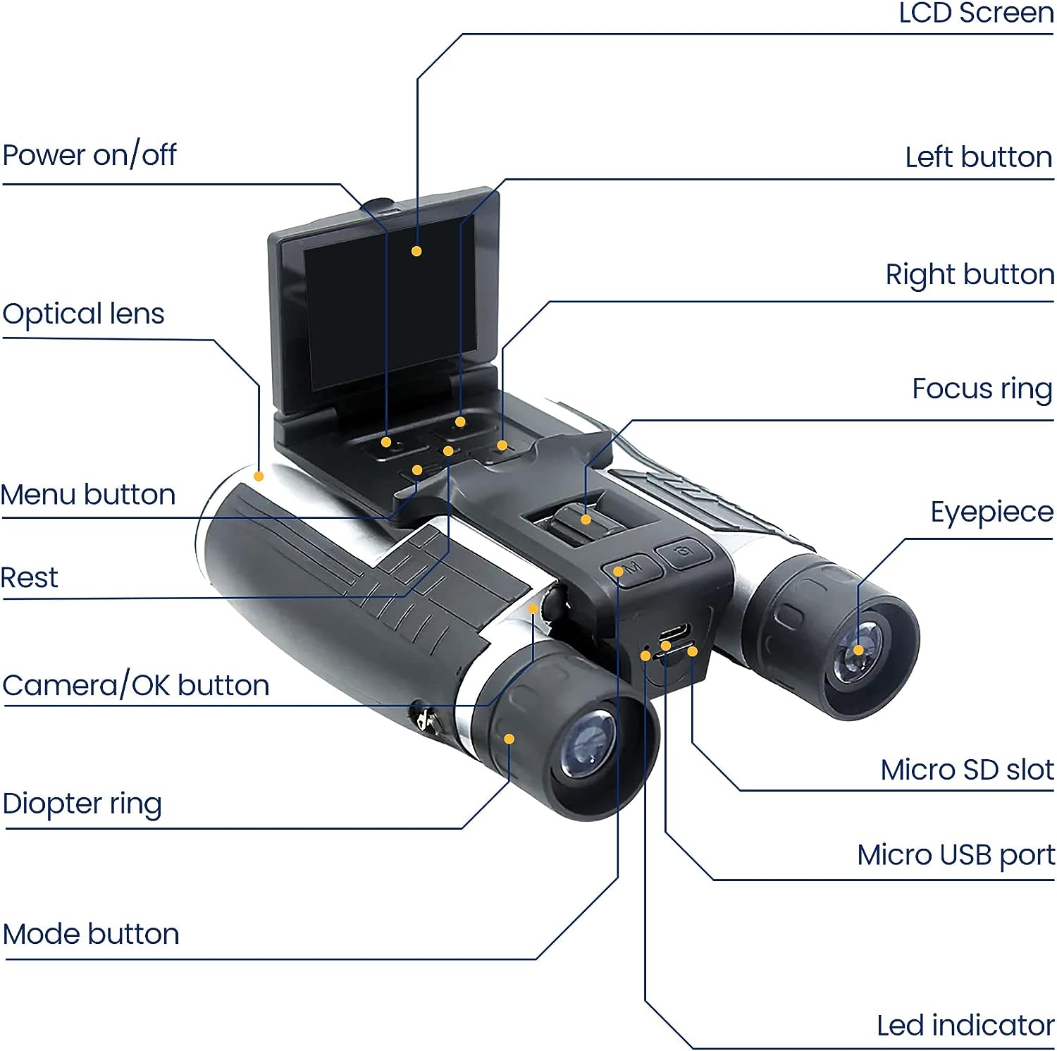 High Powered Binoculars 12 x 32 with Dual Digital Camera & Video Recording – Thunderb Store
