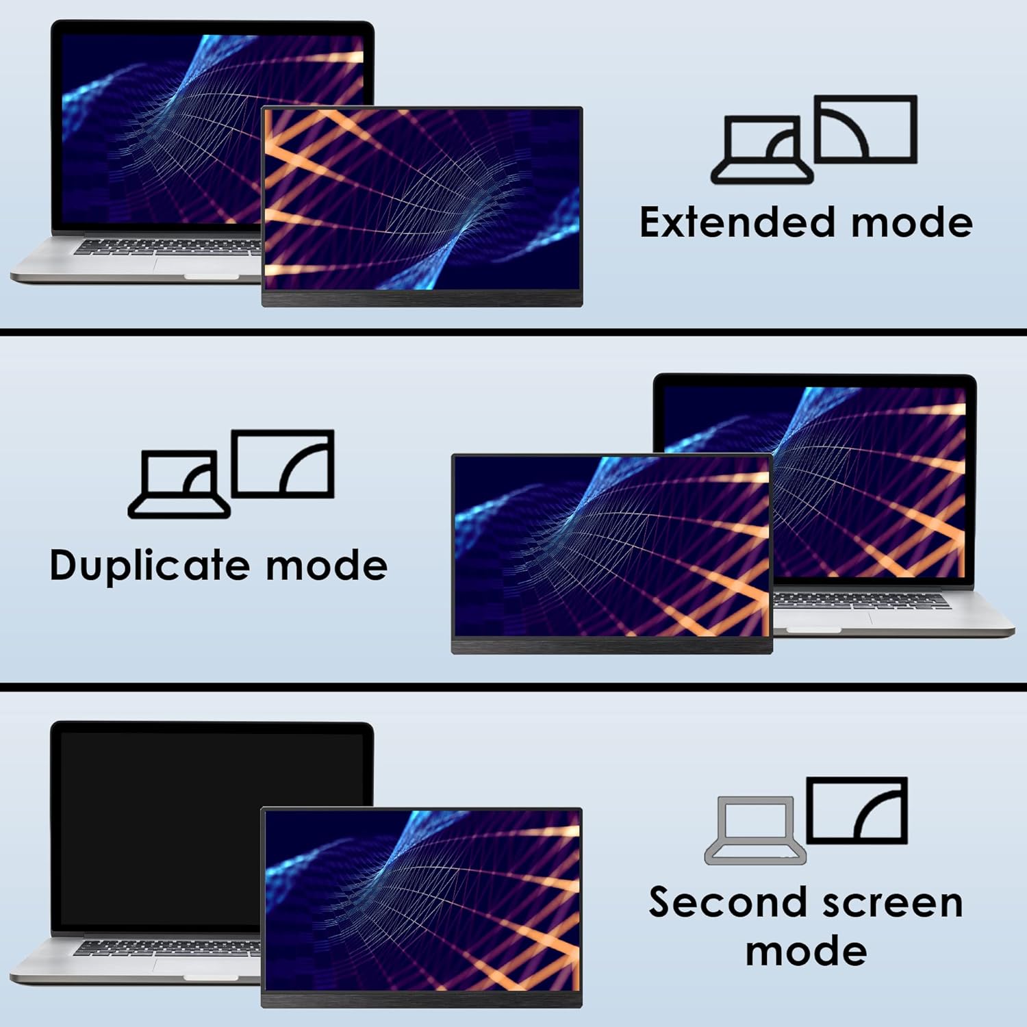 15.6" FHD Portable Monitor with HDMI, USB-C, Built-in Speaker, Protective Case - ThunderB