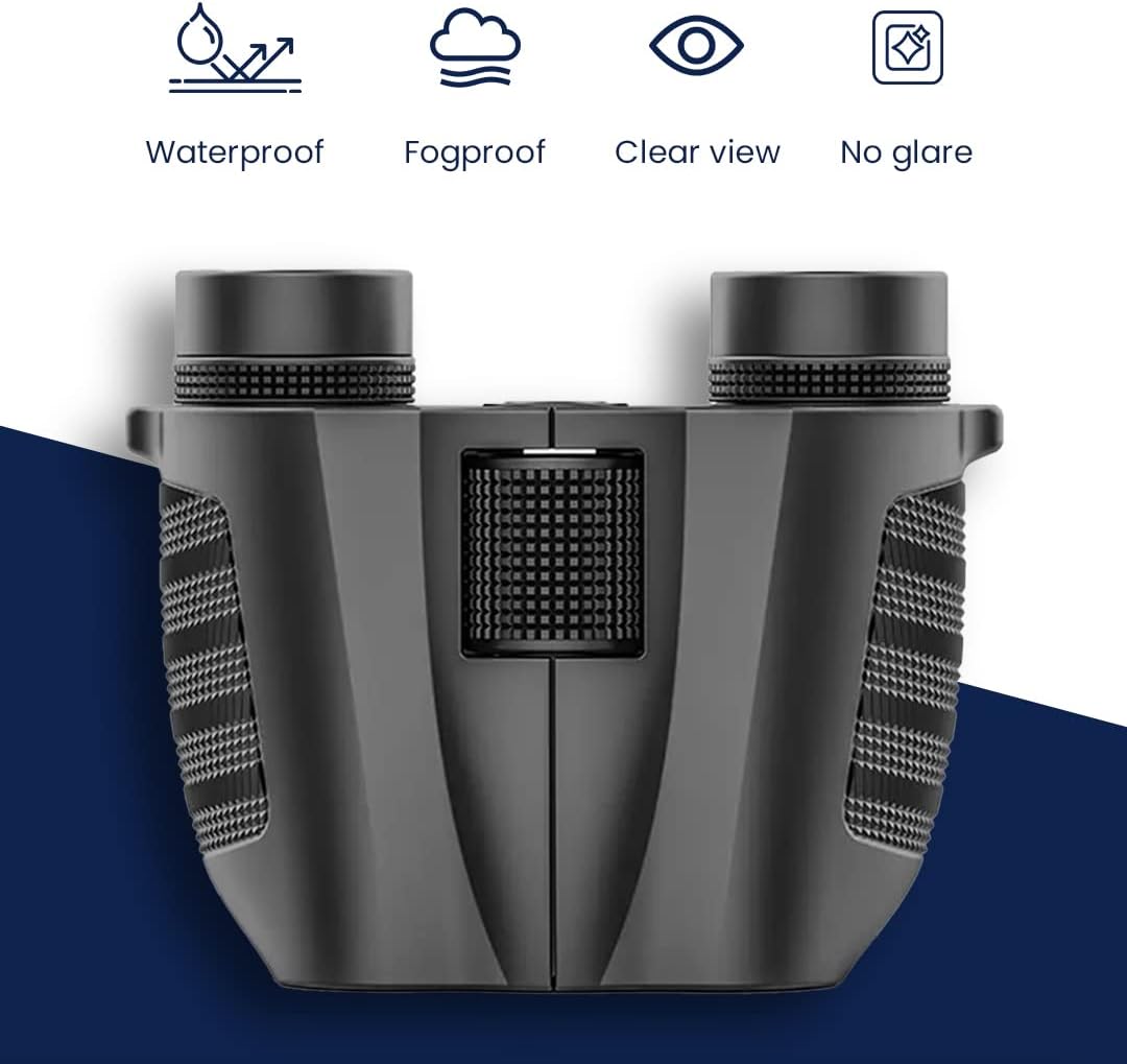 Binoculars Compact for Adults and Kids 10x25 for Bird Watching, Hunting, Travel, Hiking, Camping, Star Gazing, Fishing & More with High Powered Light Vision and Clear HD View (Black) - Thunderb Store