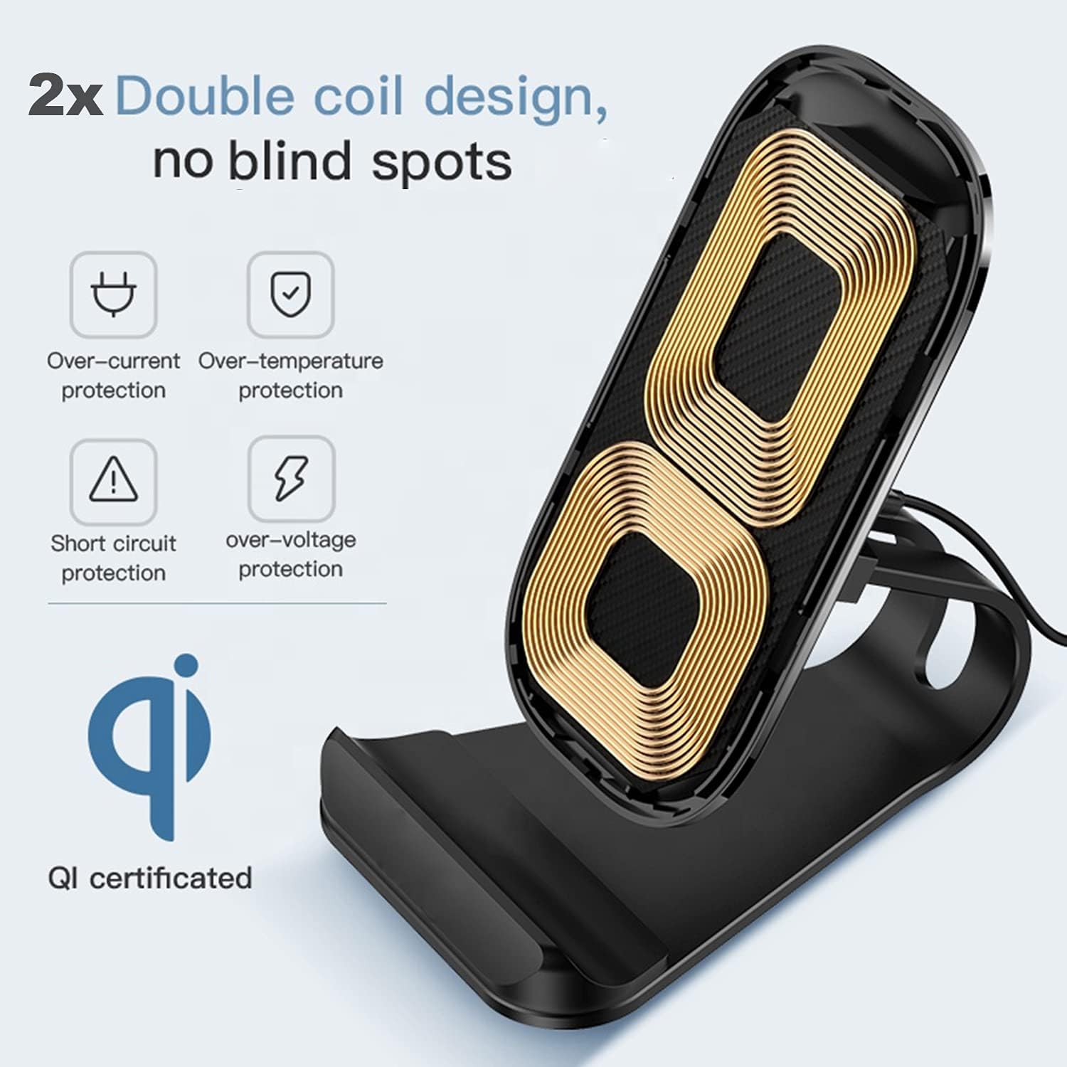 Fast Wireless Charger Stand for iPhone, Samsung, and Qi Androids - Thunderb Store