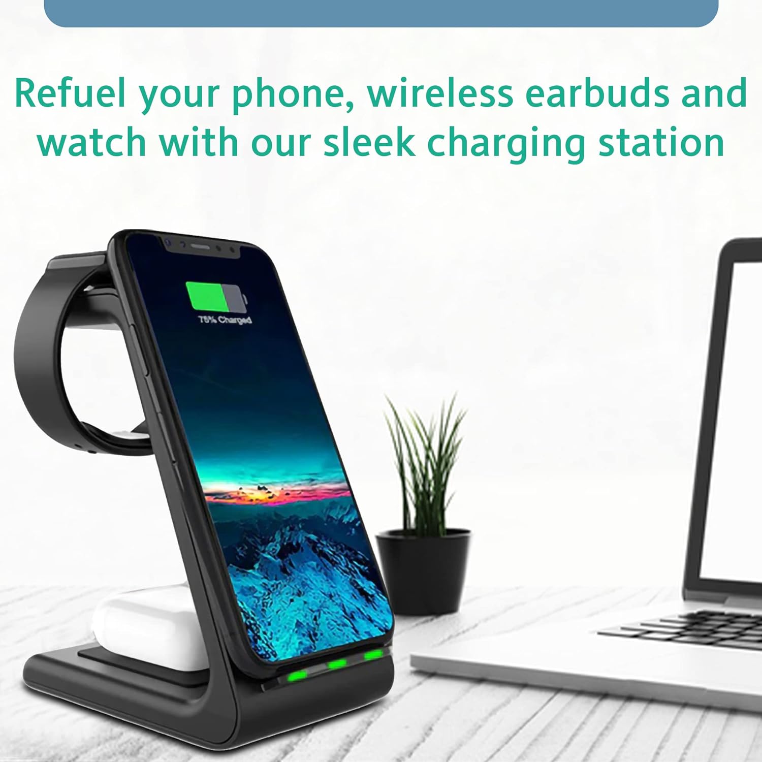 Fast Wireless Charger for Samsung, Watch, and Buds (Black) - Thunderb store