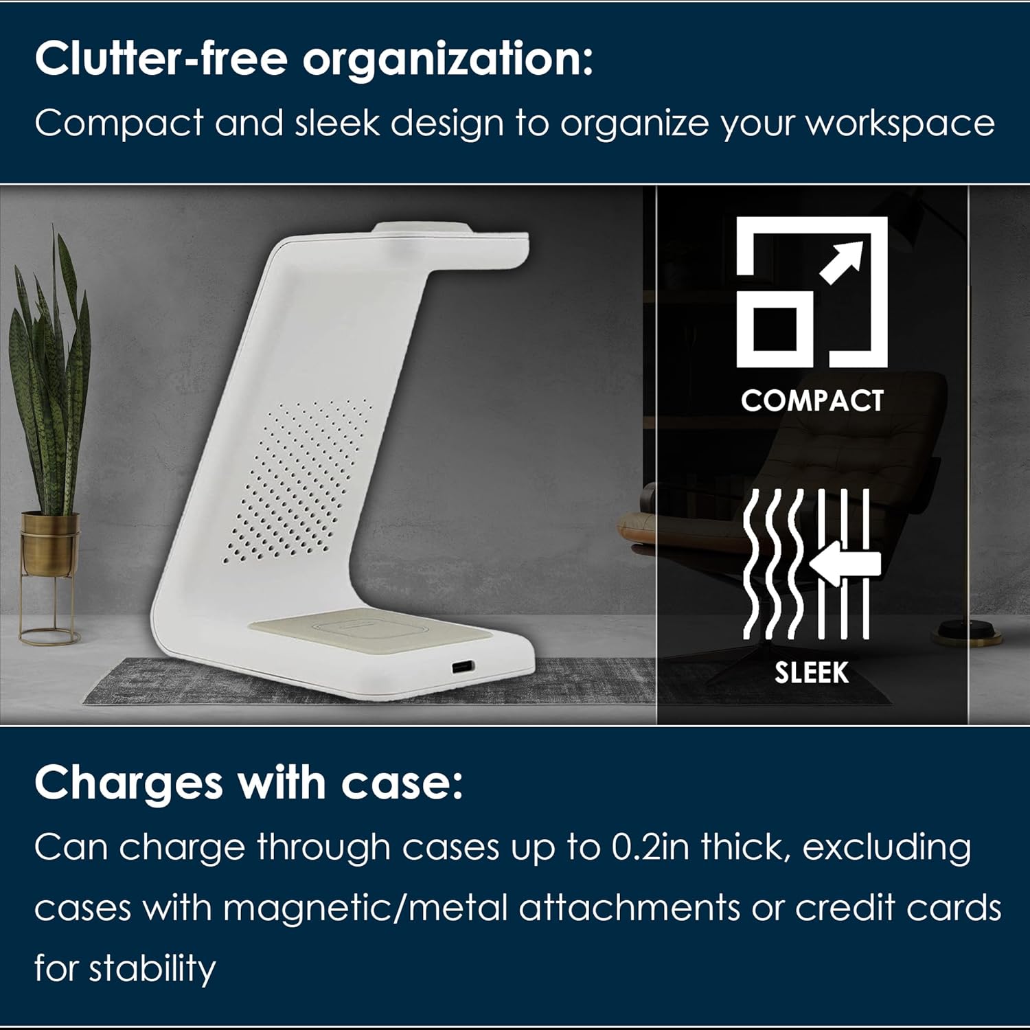 Fast Wireless Charging Station for iPhone, Apple Watch and Airpods (White) - Thunderb Store