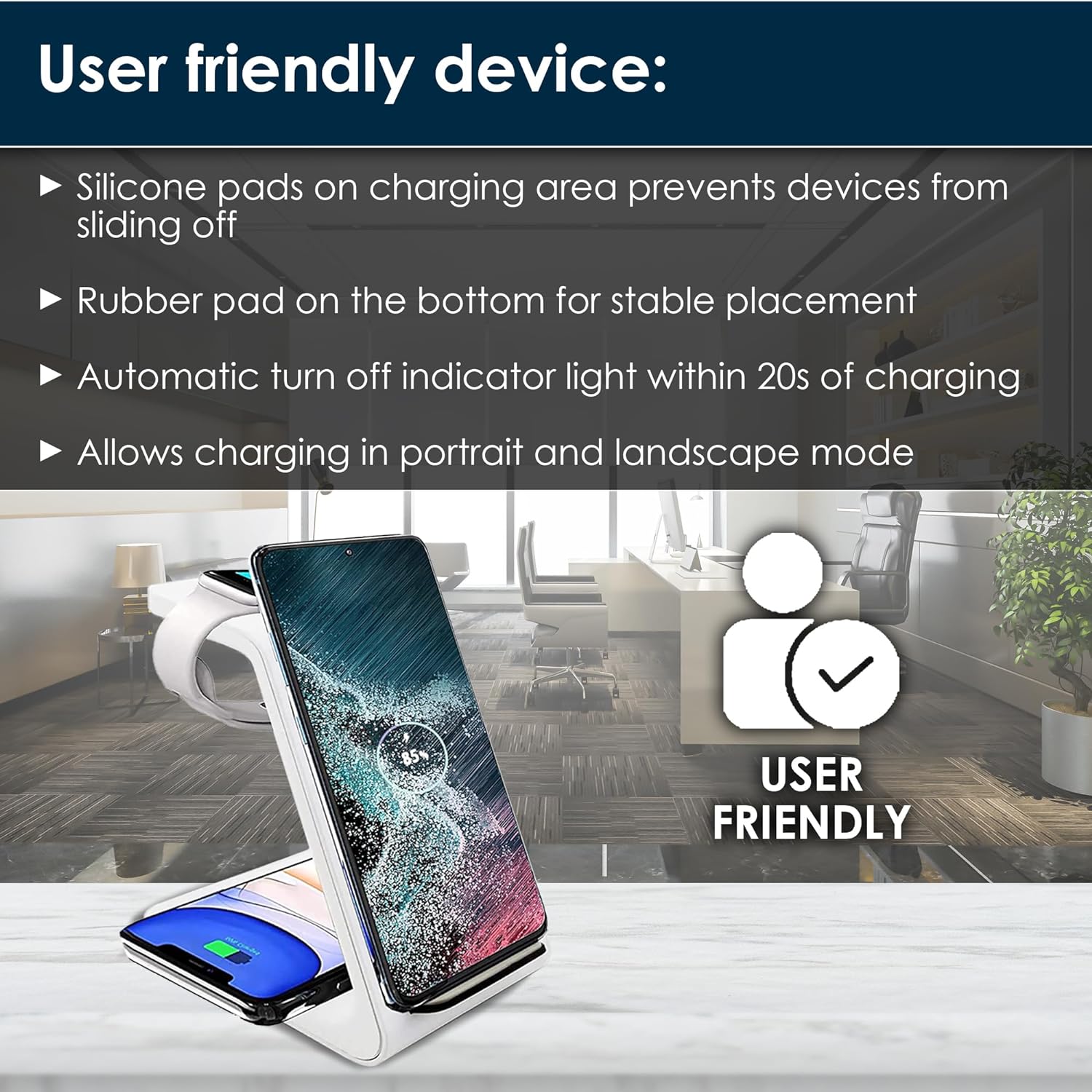 Fast Wireless Charging Station for iPhone, Apple Watch and Airpods (White) - Thunderb Store