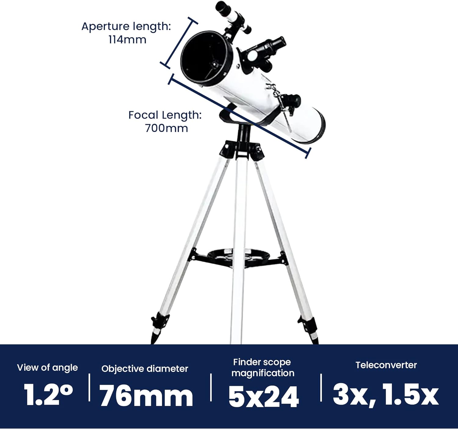 Monocular Telescope for Adults, Kids, Beginners - Portable Telescopes for Stargazing & Astronomy - High Definition Telescope with 114mm Aperture and 700mm Focal Length - Thunderb Store