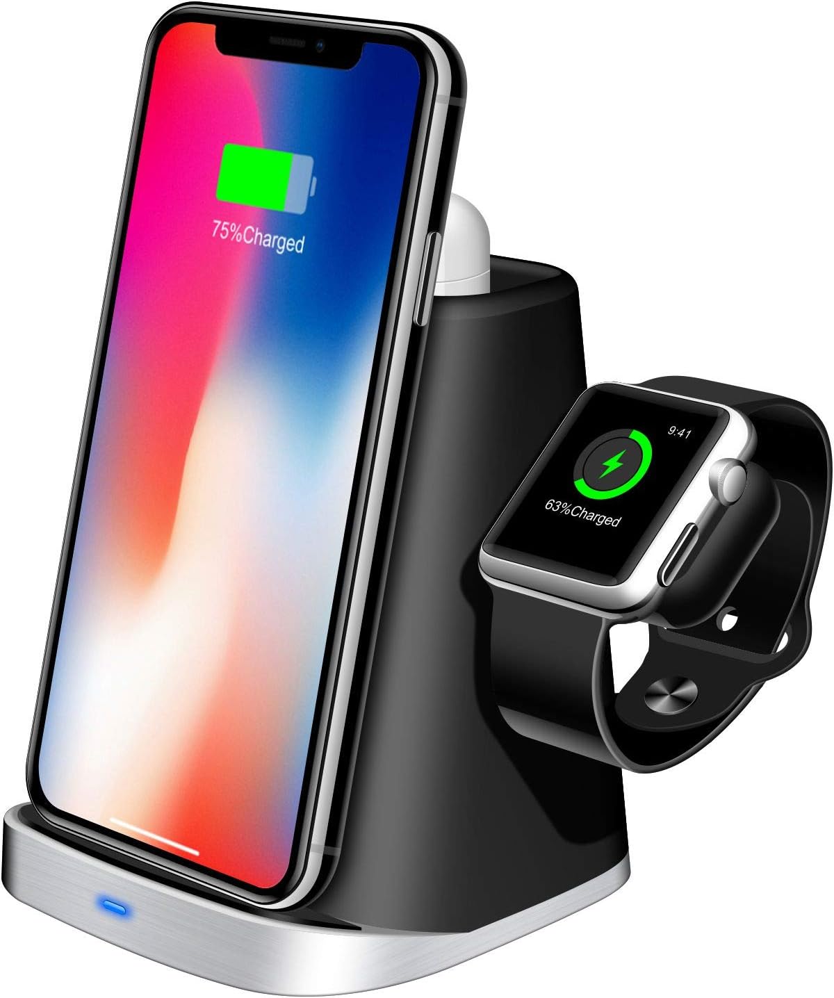 Thunderb Wireless Charger Station for iPhone, Apple Watch, and Airpods 1 & 2 (Black) - Thunderb Store