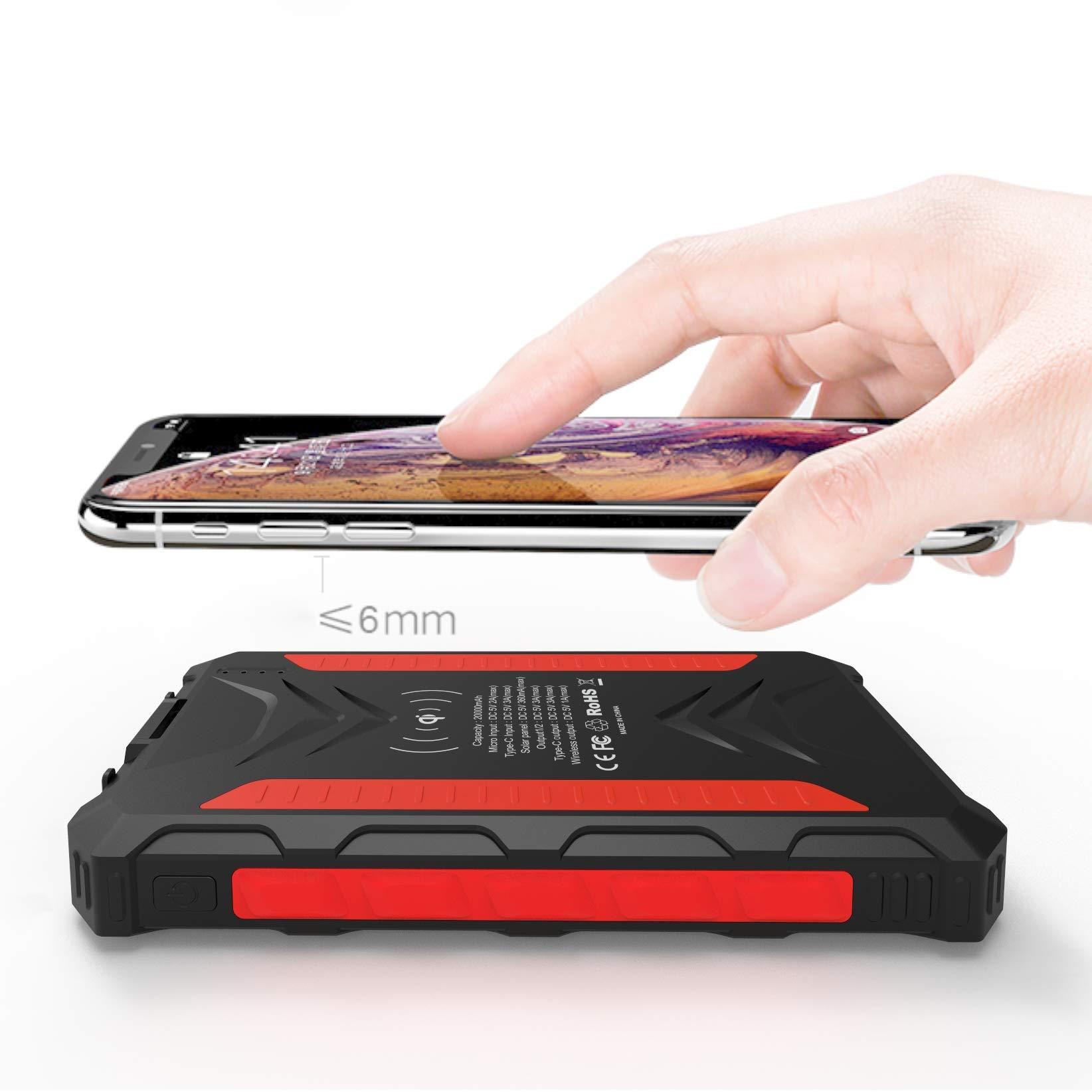 20000mAh Power Bank with Solar Panel Charging - Thunderb Store