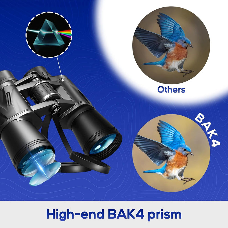 20x50 High Powered Adult Binoculars - HD Binoculars with BAK4 Prism & FMC Multilayer - Compact Binoculars for Hunting, Bird Watching, Sport Games, Concerts - Waterproof & Fogproof - Thunderb Store