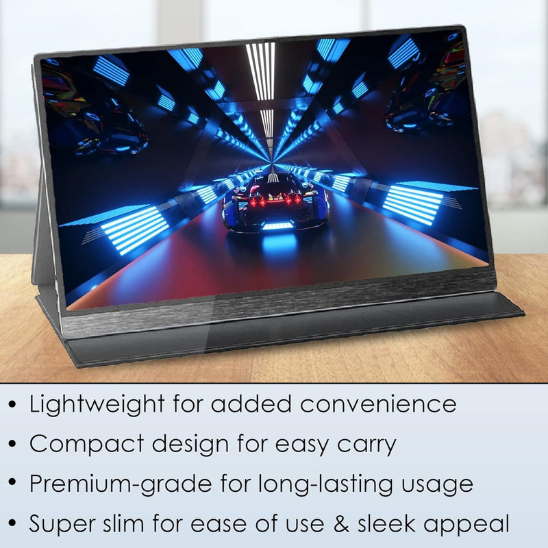 15.6" FHD Portable Monitor with HDMI, USB-C, Built-in Speaker, Protective Case - ThunderB