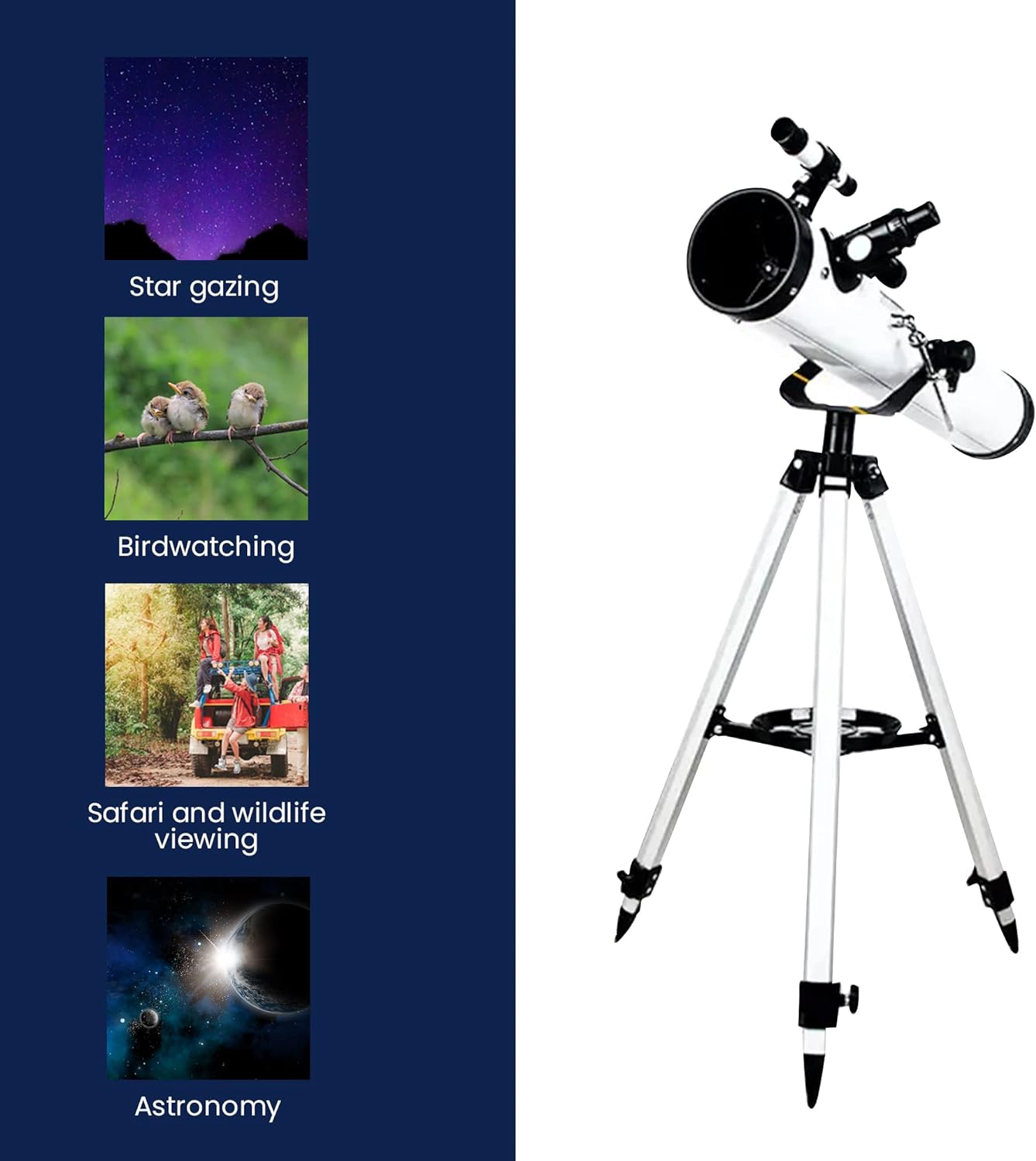 Monocular Telescope for Adults, Kids, Beginners - Portable Telescopes for Stargazing & Astronomy - High Definition Telescope with 114mm Aperture and 700mm Focal Length - Thunderb Store